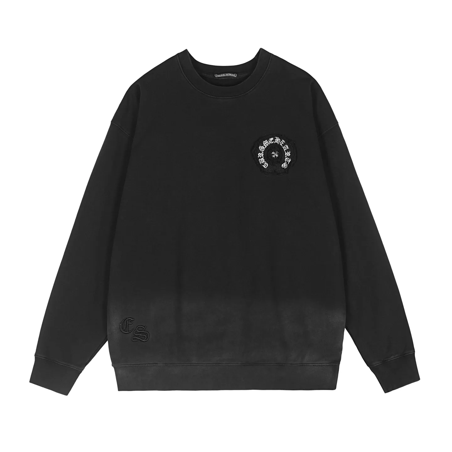P310 Chrome Hearts Chrome Hearts Cross Horseshoe Sanskrit Washed Tie-Dye Sweatshirt Size: SMLXL Color: Pink Black